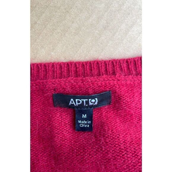 Apt 9 Cardigan women’s size medium red long sleeve rabbit hair sweater - Picture 6 of 11